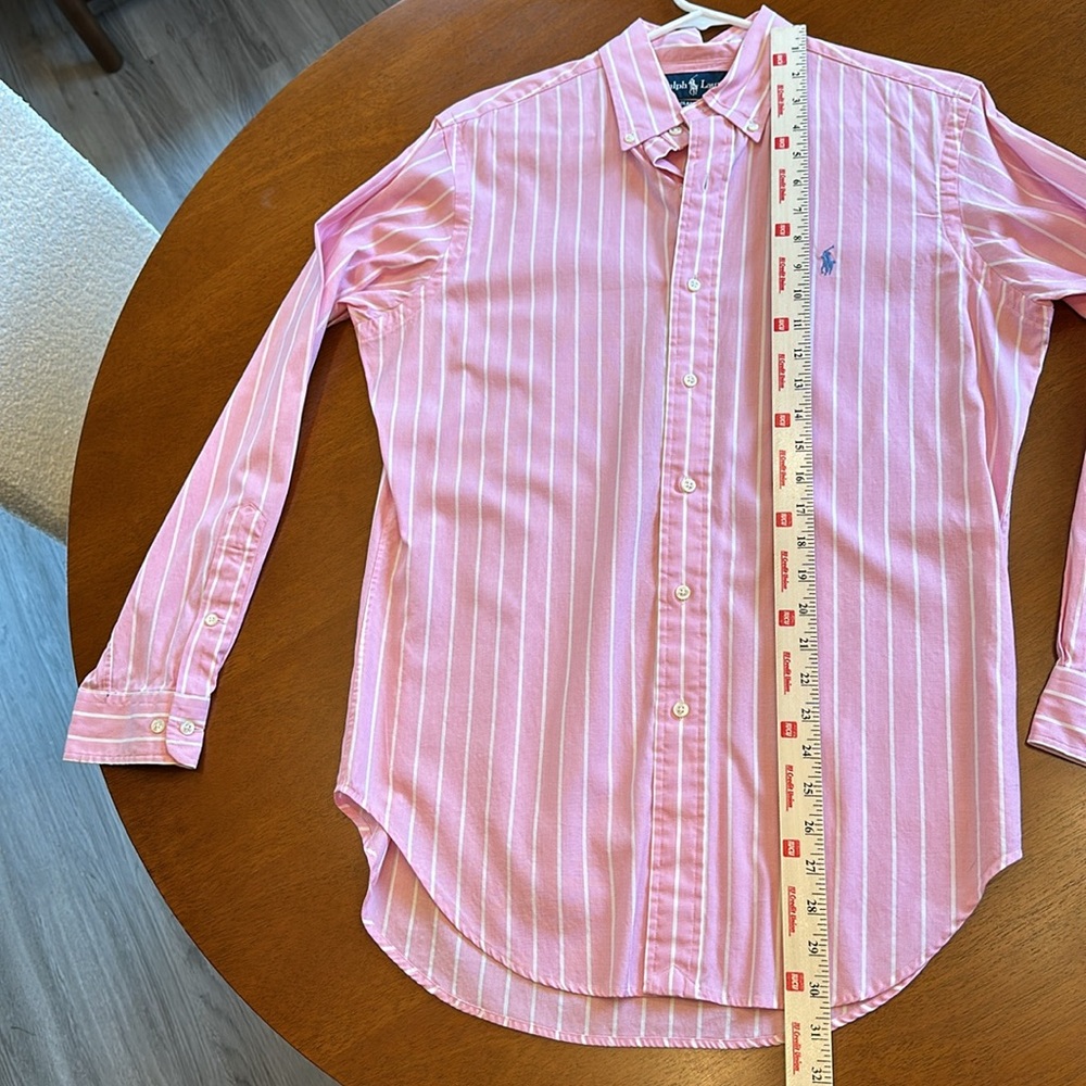 Men’s Ralph Lauren 15 32/33 dress shirt, pink with white pin stripes - Picture 4 of 5